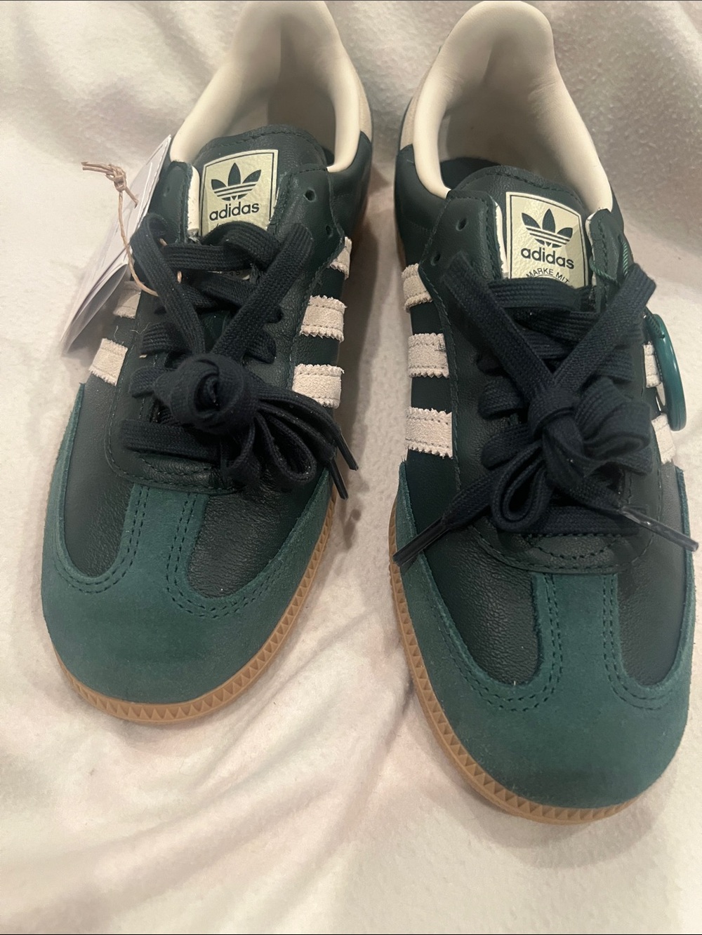 adidas Kids Teal Green Samba Sneakers with White Stripes